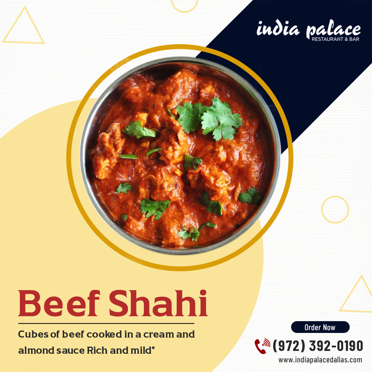 Try Delicious Beef Shahi In India Palace